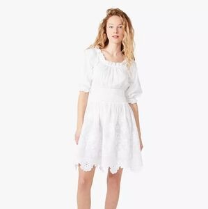 Kate Spade Broderie Anglaise Smocked Waist Dress XS